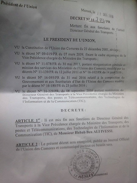 image Affaire Air Austral et Ewa Air / La tête du directeur des transports est tombée